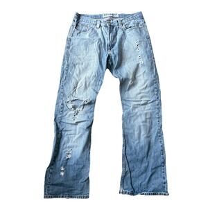 Vintage Blagger Men's Jeans Bootcut Motorcycle Blue Distressed 34x34